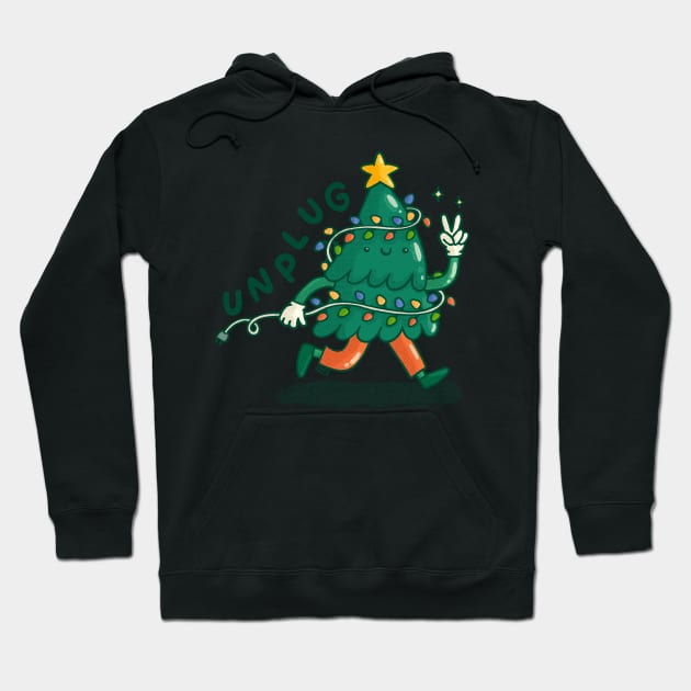 Unplug - Christmas Tree Hoodie by Tania Tania